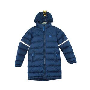 LL Bean Down Hooded Coat Blue Size M 10-12